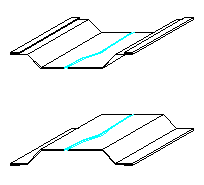 Фасонный элемент при стыковом и промежуточном креплении сэндвич панели (горизонтальный монтаж)